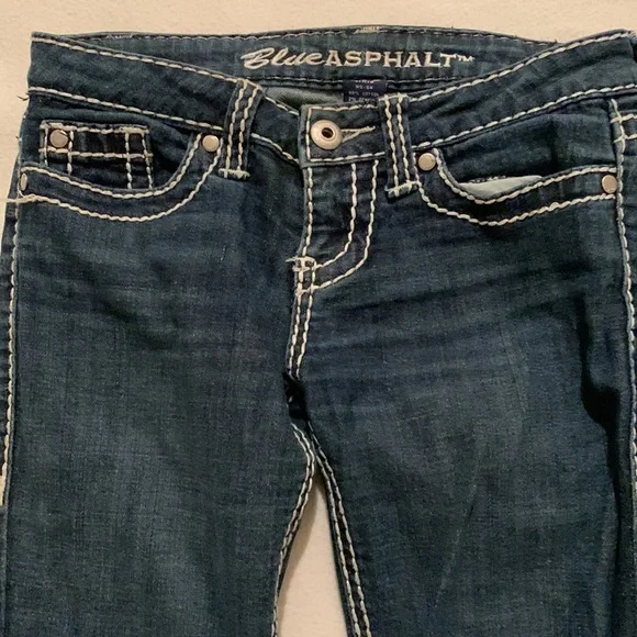 “The Road Is Paved In Blue” Two Pairs of Blue Asphalt Jeans - Picture 3 of 8